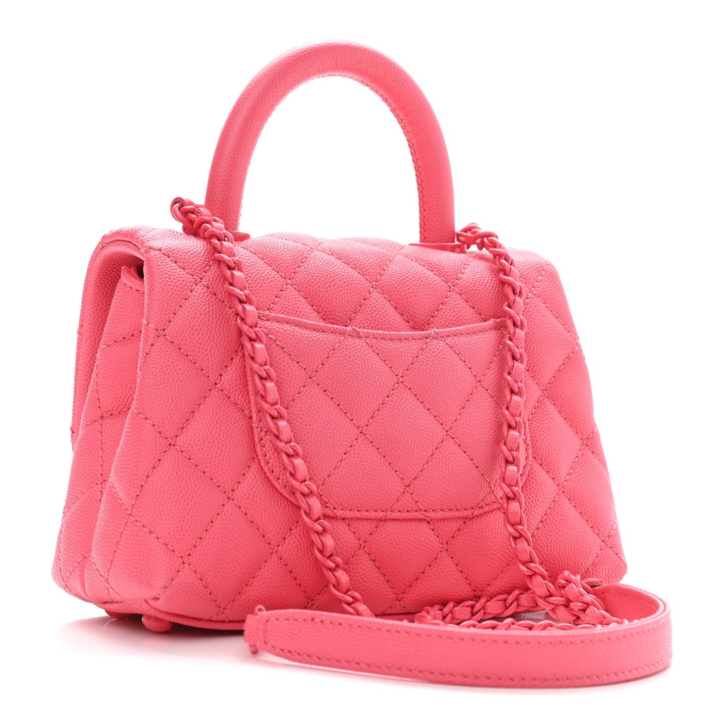 Caviar Quilted Incognito Extra Mini Coco Handle Flap Pink