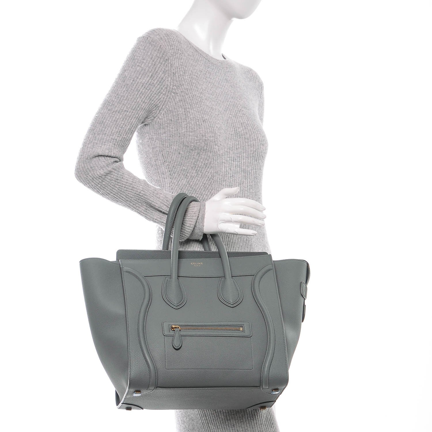 Celine Baby Grained Calfskin Mini Luggage Kohl 2 of 6