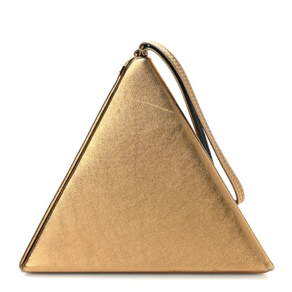 Saint Laurent Metallic Lambskin Pyramid Clutch Brome 3 of 8