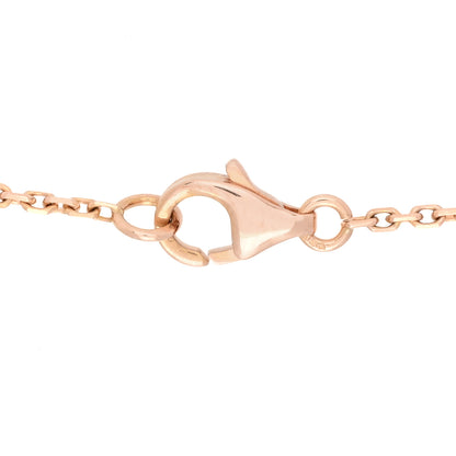 Van Cleef & Arpels 18K Rose Gold Diamond Pink Porcelain Vintage Alhambra Pendant Necklace 3 of 6