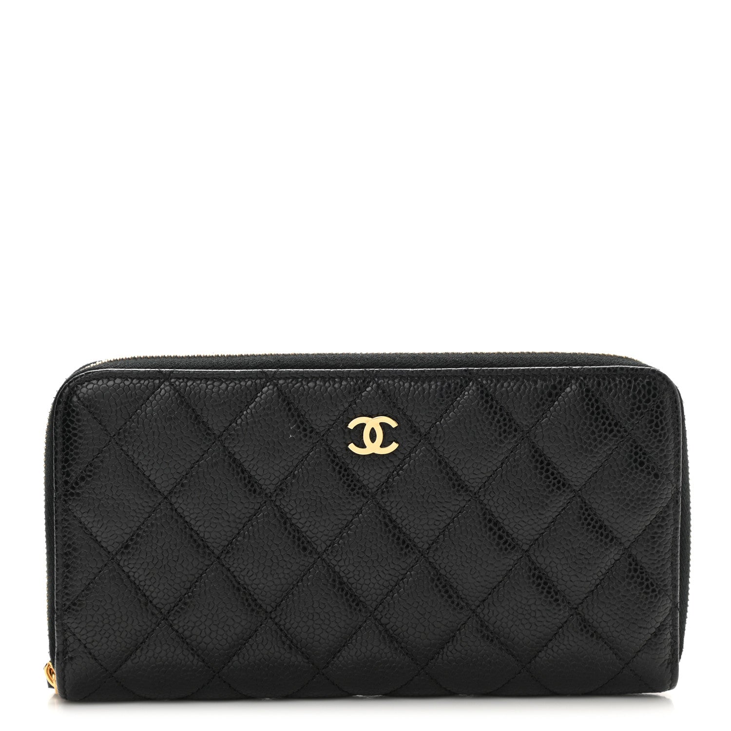 Chanel Caviar Quilted Large Gusset Zip Around Wallet Black 1 of 9