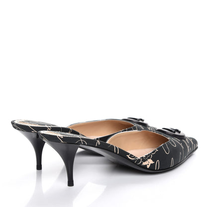 Chanel Toile Printed CC Mules 39.5 Black 4 of 8