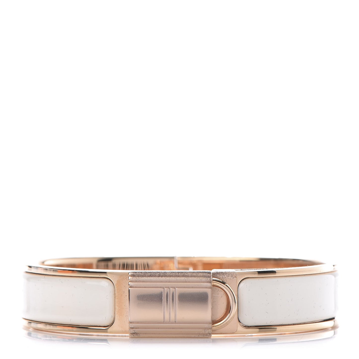 Enamel Narrow Clic Cadenas Bracelet PM Craie