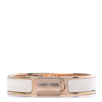 Hermes Enamel Narrow Clic Cadenas Bracelet PM Craie 1 of 7