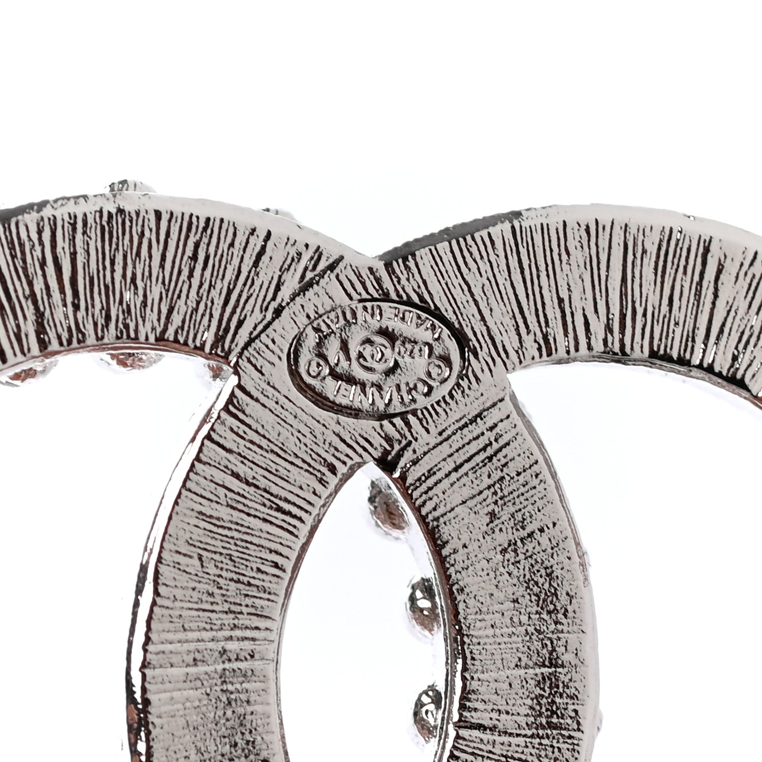 Chanel Baguette Crystal CC Brooch Silver 4 of 4