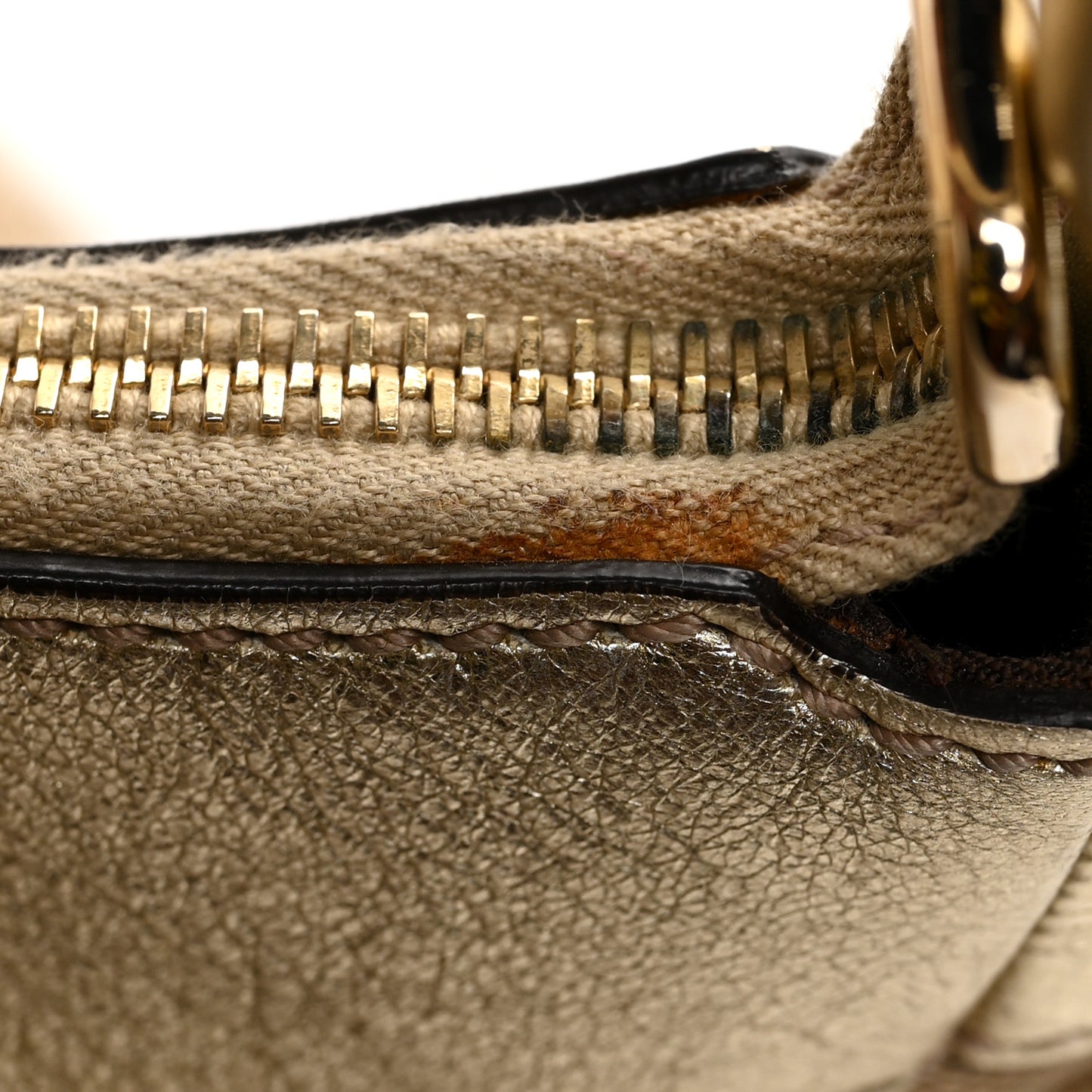 Monogram Medium D Gold Hobo Gold