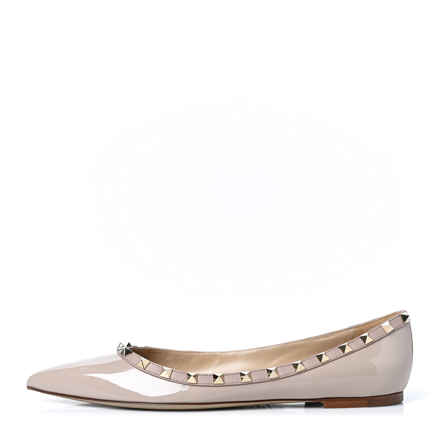 Valentino Garavani Patent Rockstud Ballerina Flats 41 Poudre 1 of 9