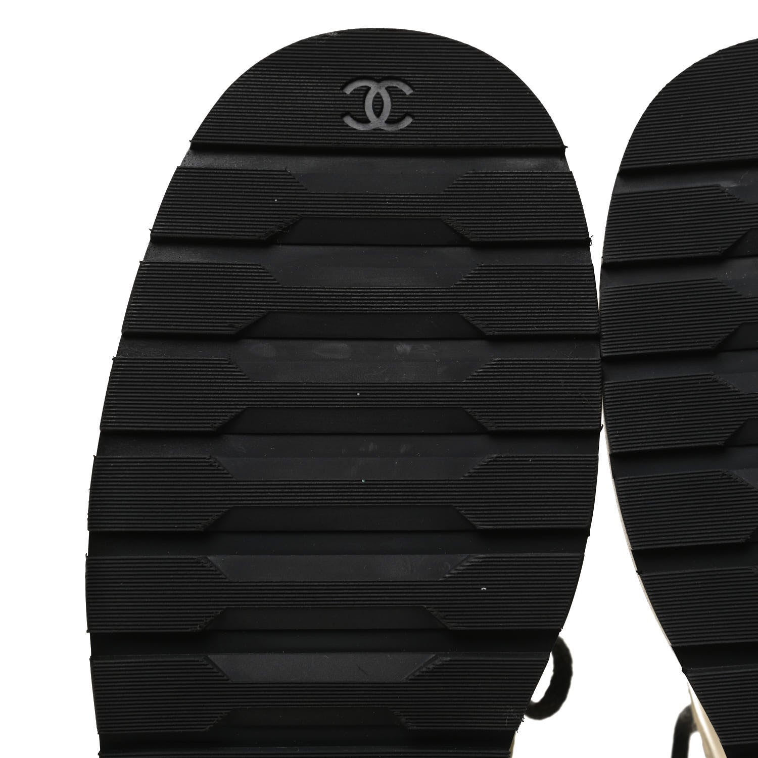 Chanel Shiny Calfskin Quilted Lace Up Combat Boots 38 Ivory Black 9 of 12