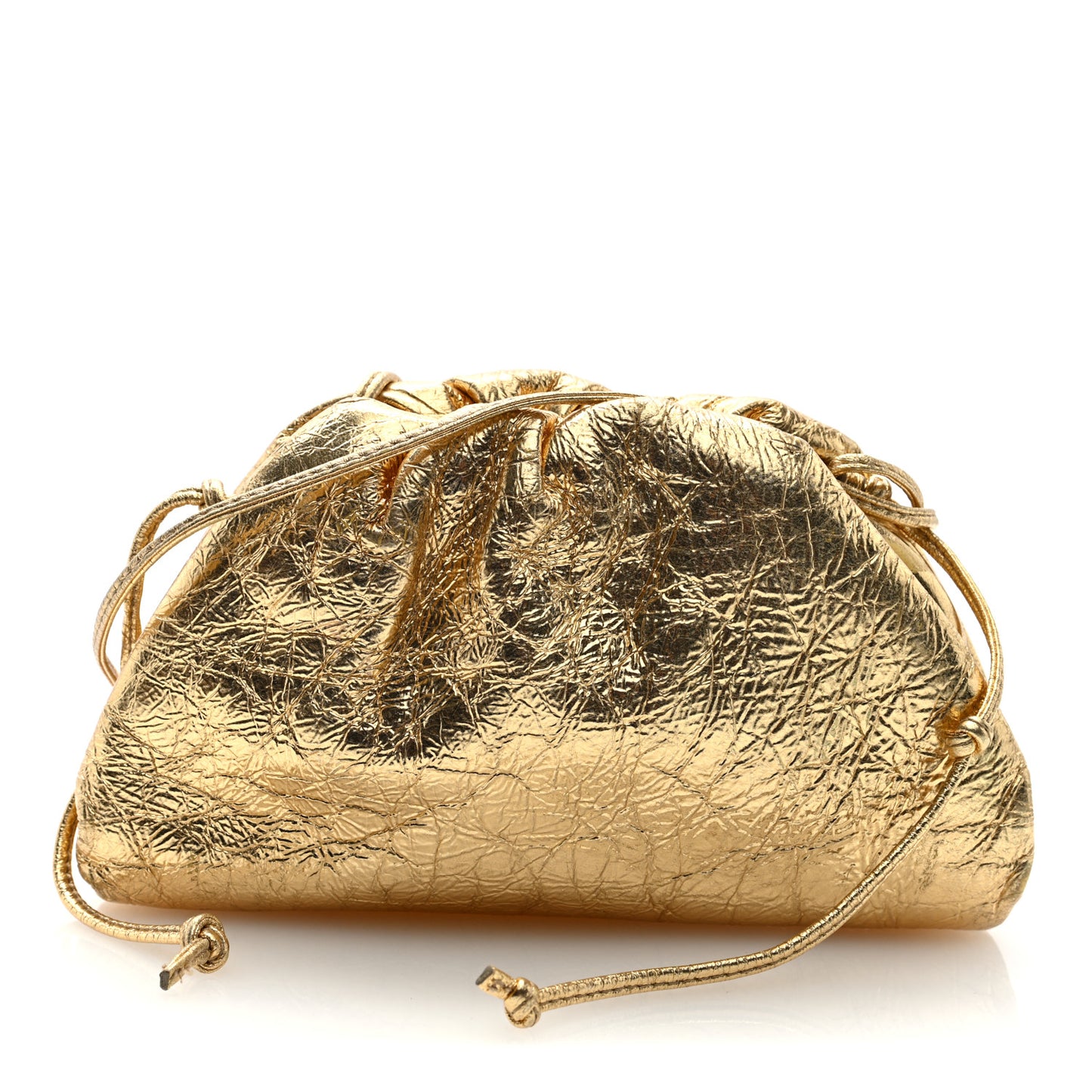 Metallic Crushed Calfskin The Mini Pouch Gold