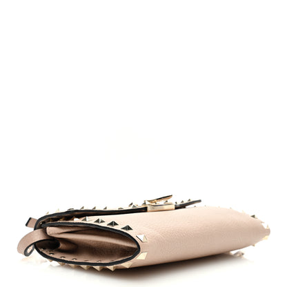 Valentino Garavani Pebbled Calfskin Rockstud Flip Lock Shoulder Bag Poudre 4 of 11