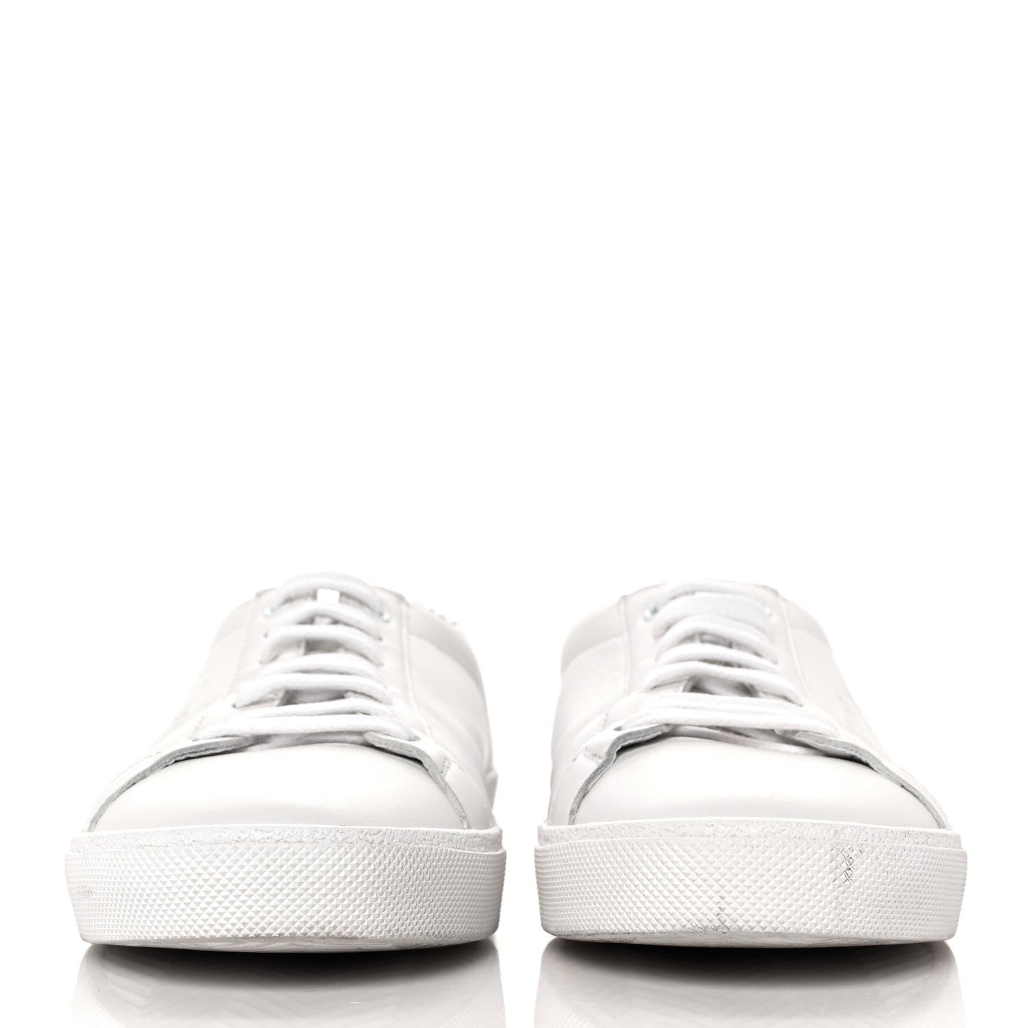 Saint Laurent Calfskin Nubuck Python Embossed Embroidered Womens Court Classic Sneakers 39 Optic White 2 of 8