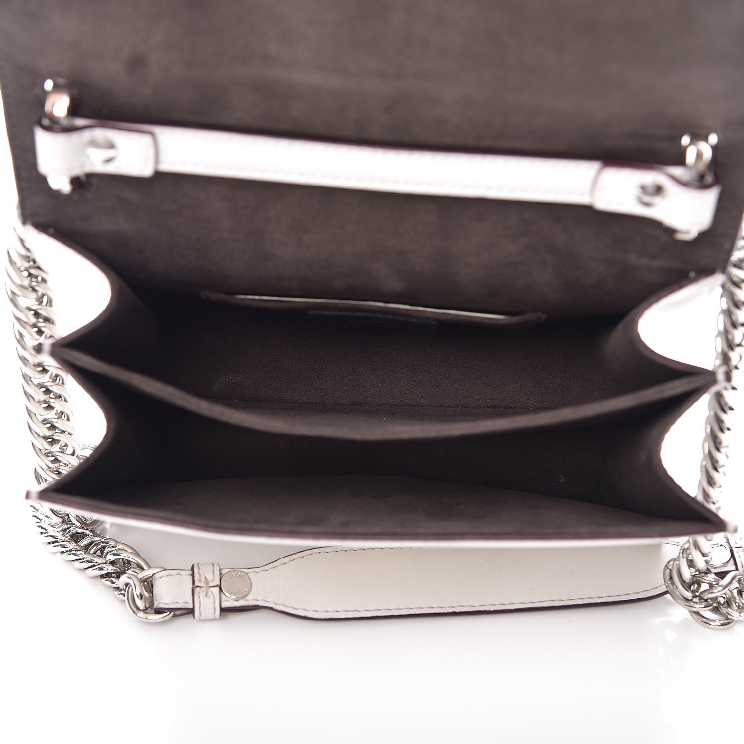 Fendi Vitello Liberty Scalloped Multi Studded Small Kan I Shoulder Bag White Ice Multicolor 6 of 12