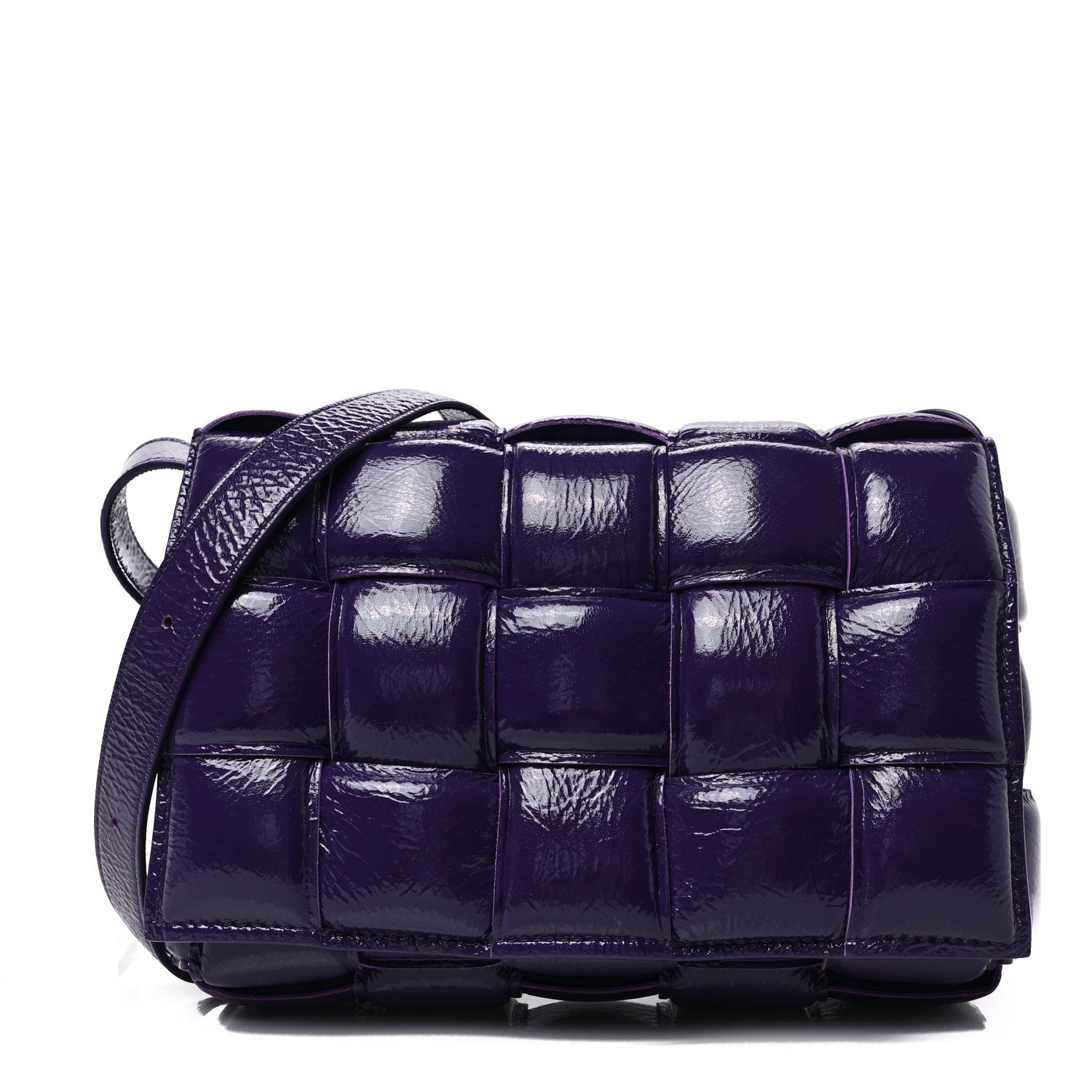 Bottega Veneta Textured Deerskin Maxi Intrecciato Padded Cassette Crossbody Bag Raisin 1 of 6