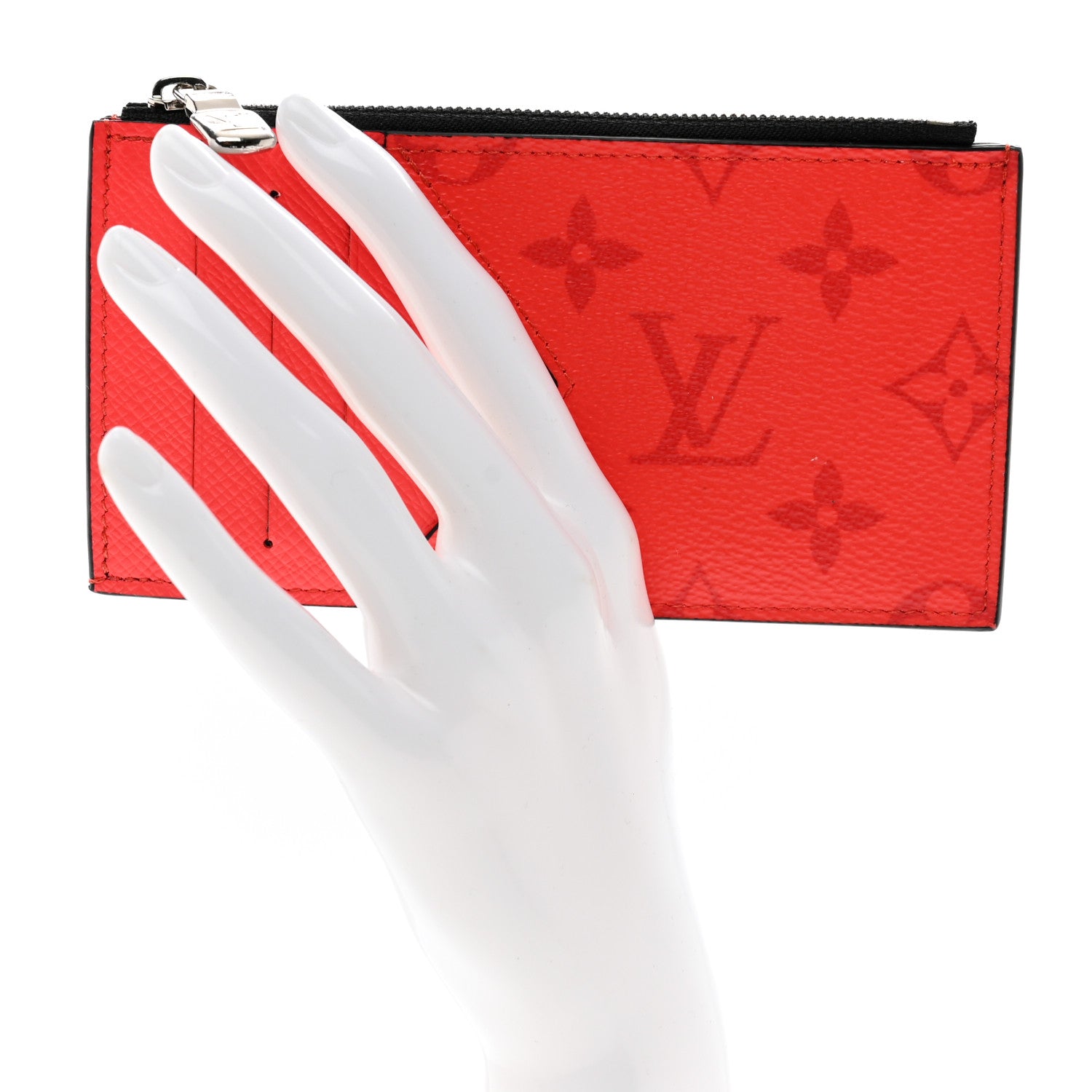Louis Vuitton Taigarama Coin Card Holder Fire Red 2 of 7
