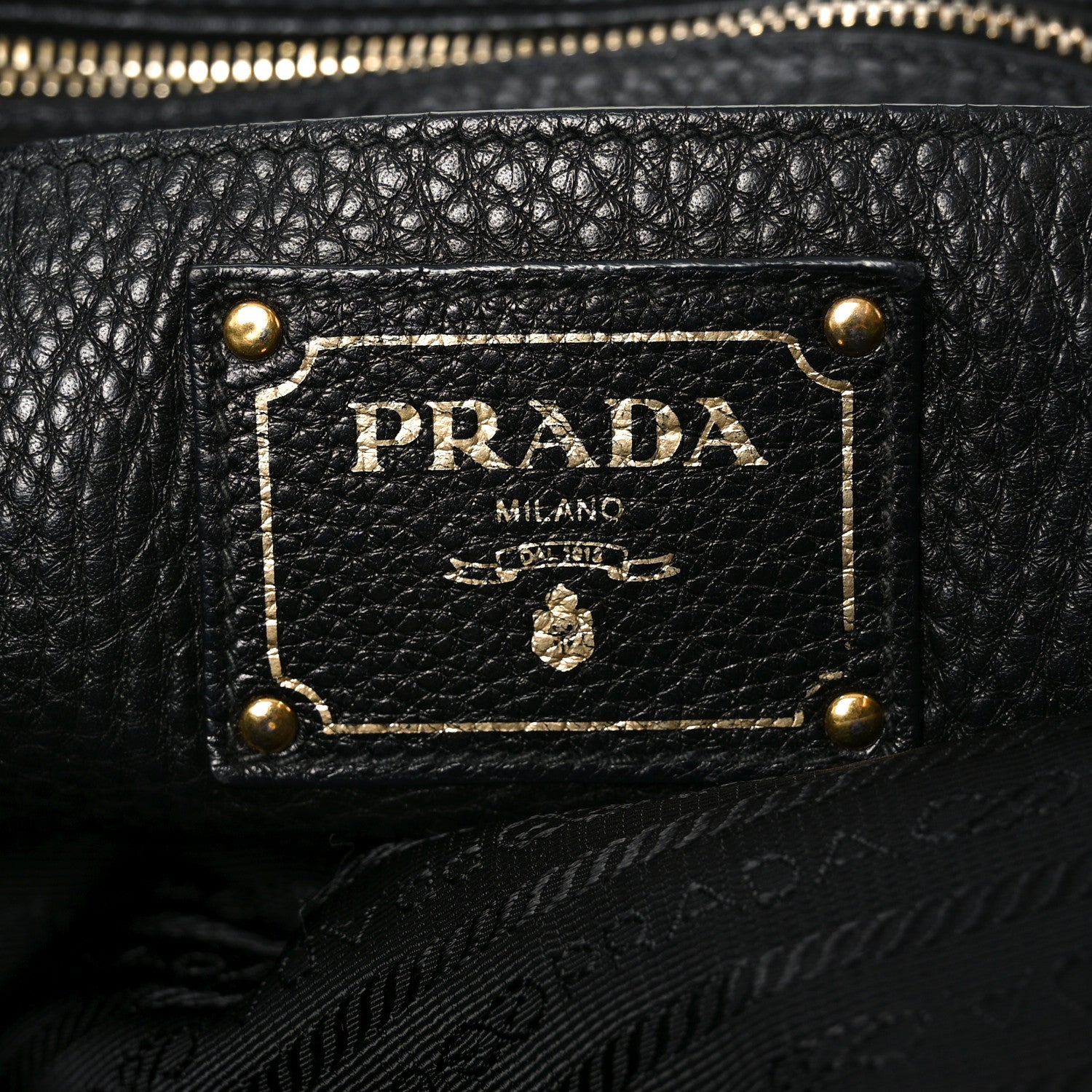 Prada Vitello Daino Tote Black 6 of 10