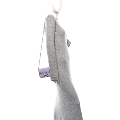 Gucci Denim GG Monogram Mini GG Marmont Shoulder Bag Light Purple 2 of 11