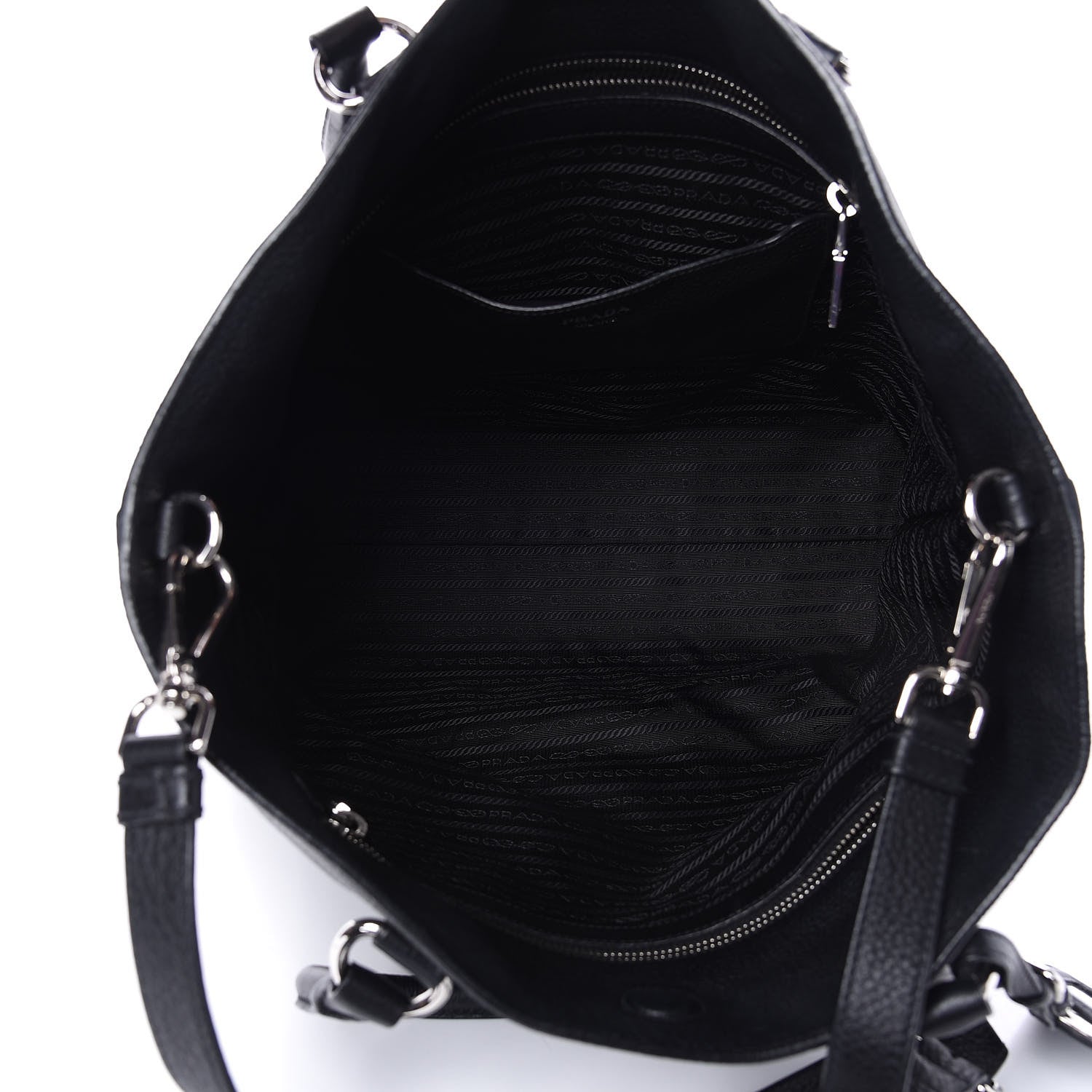 Prada Vitello Daino Shopping Tote Black 6 of 14