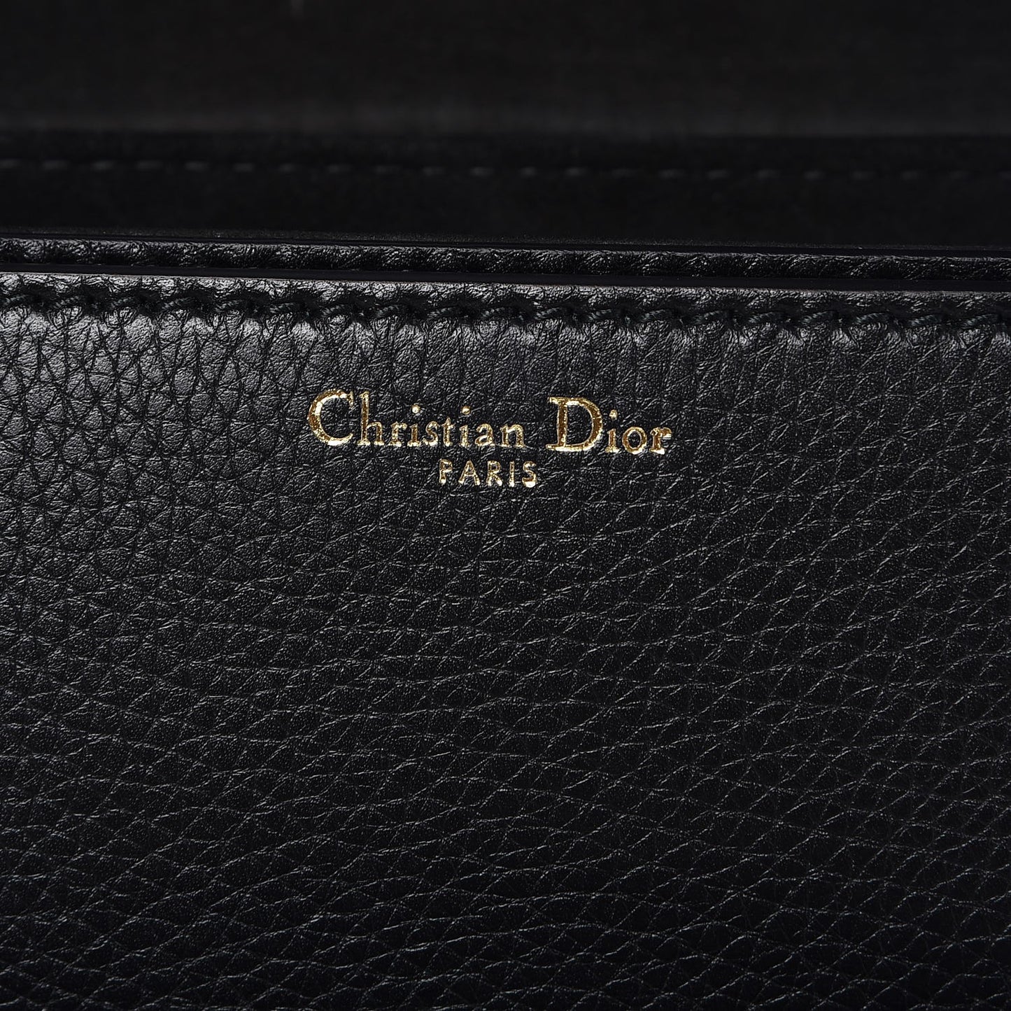 Grained Calfskin Dio(r)evolution Flap Bag Black