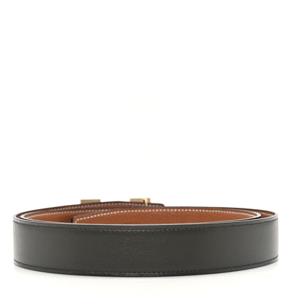 Hermes Chamonix Togo 32mm H Twist Belt 100 40 Gold Etain 2 of 4