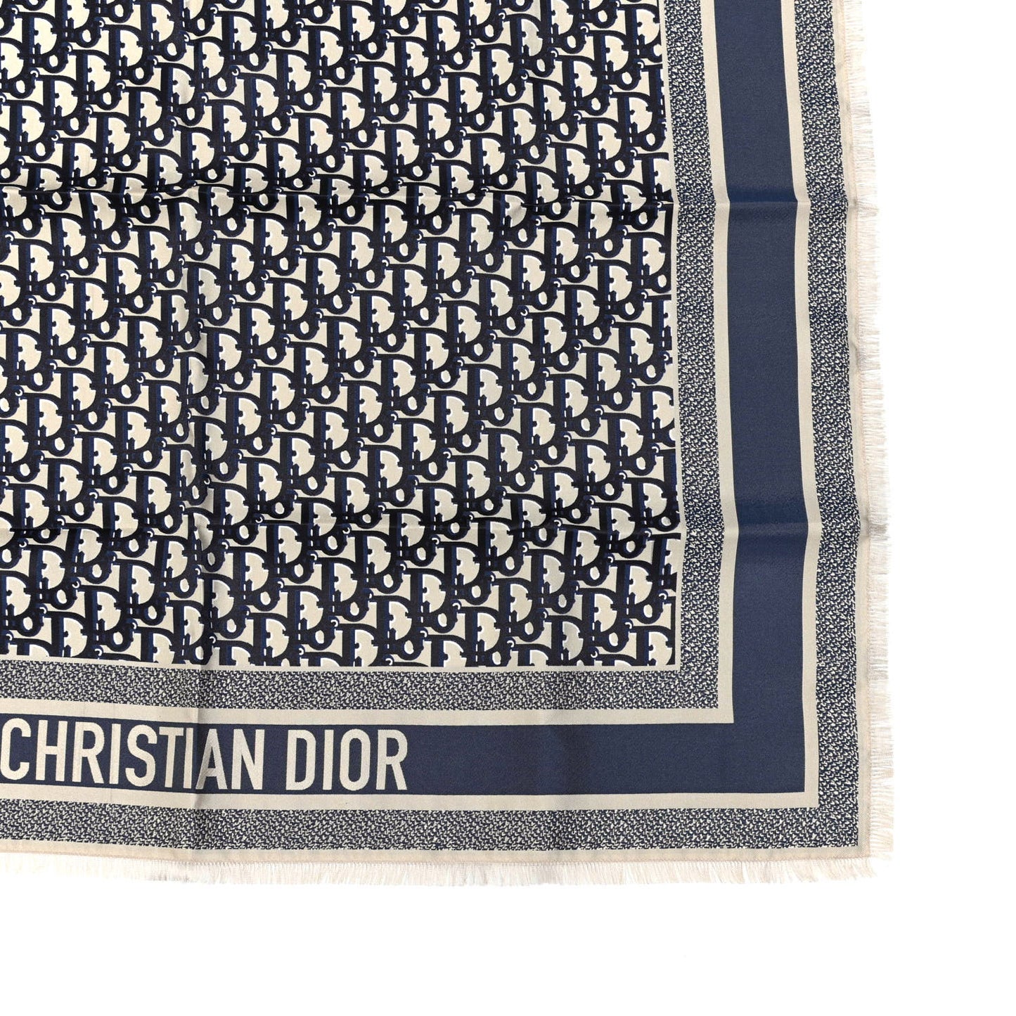 Silk Oblique Scarf Blue