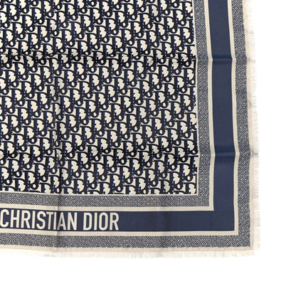 Christian Dior Silk Oblique Scarf Blue 4 of 4