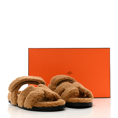 Hermes Woolskin Mens Chypre Sandals 41 Beige Gobi 8 of 8