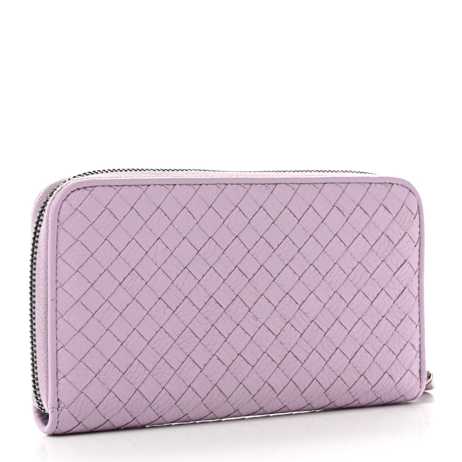 Bottega Veneta Nappa Intrecciato Zip Around Wallet Lilac 3 of 8