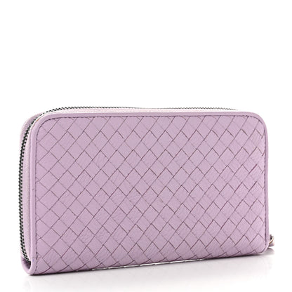 Bottega Veneta Nappa Intrecciato Zip Around Wallet Lilac 3 of 8