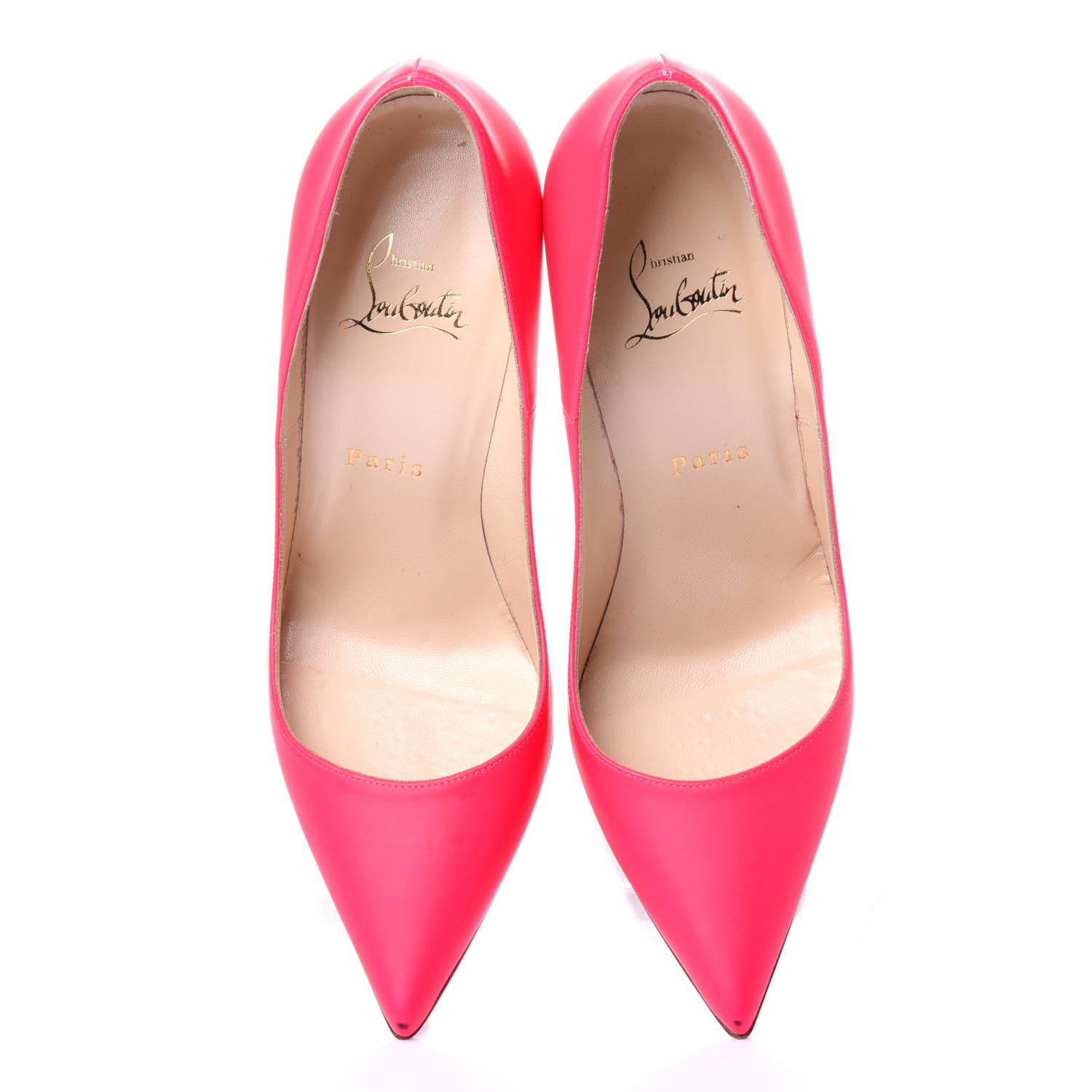 Christian Louboutin Matte Jazz Calf Fluo So Kate 120 Pumps 37.5 Fuchsia White 6 of 11