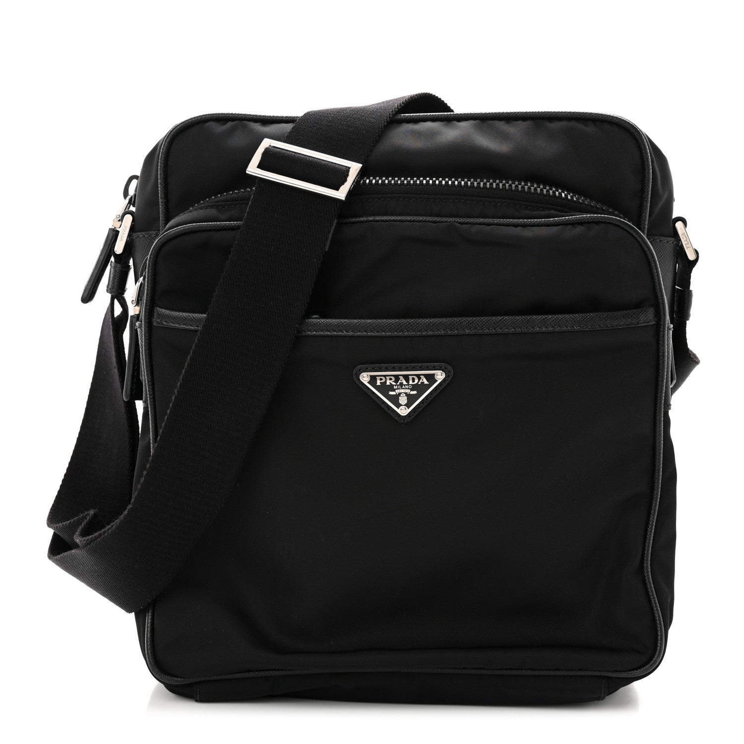 Prada Tessuto Nylon Messenger Bag Black 1 of 9