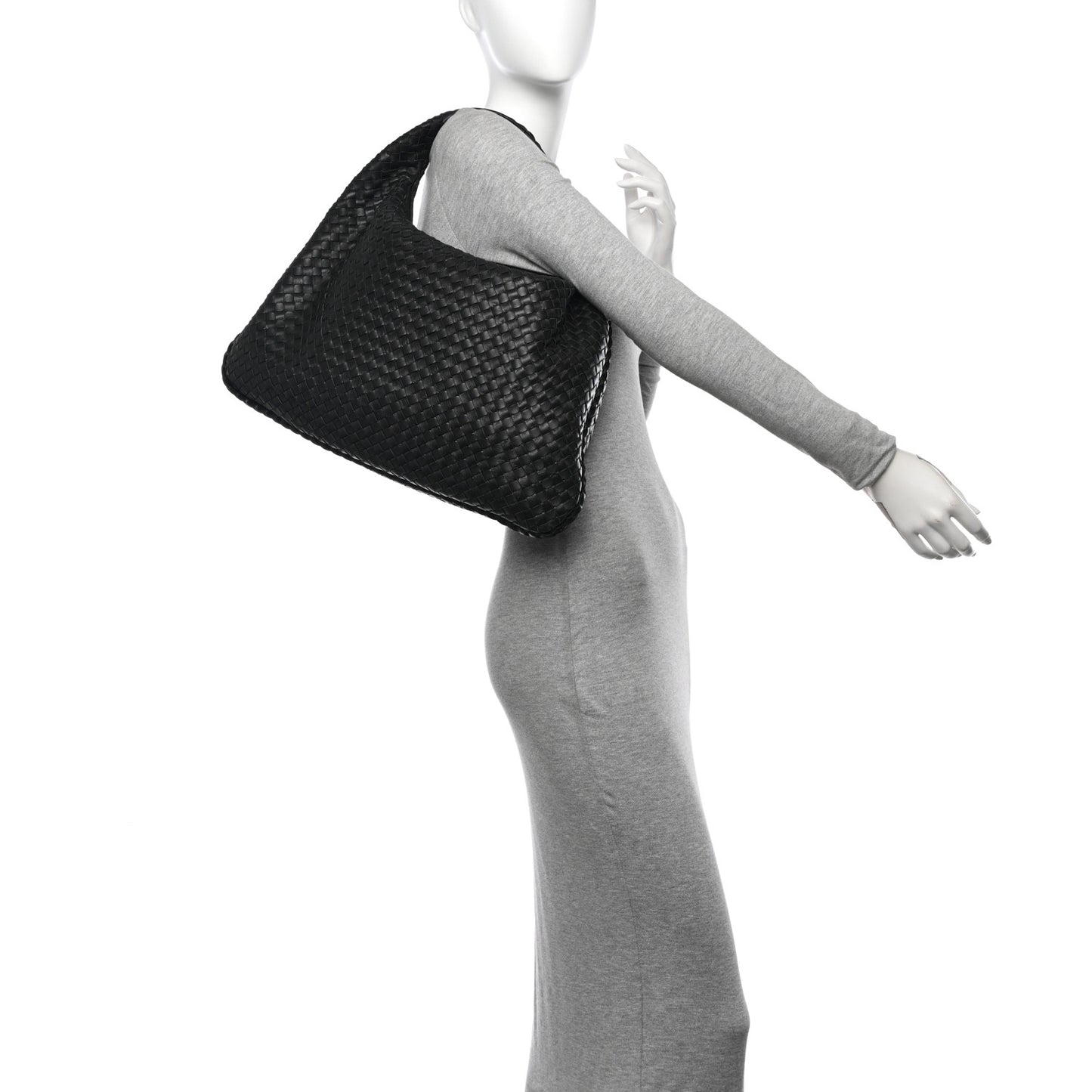 Nappa Intrecciato Medium Veneta Hobo Ebano