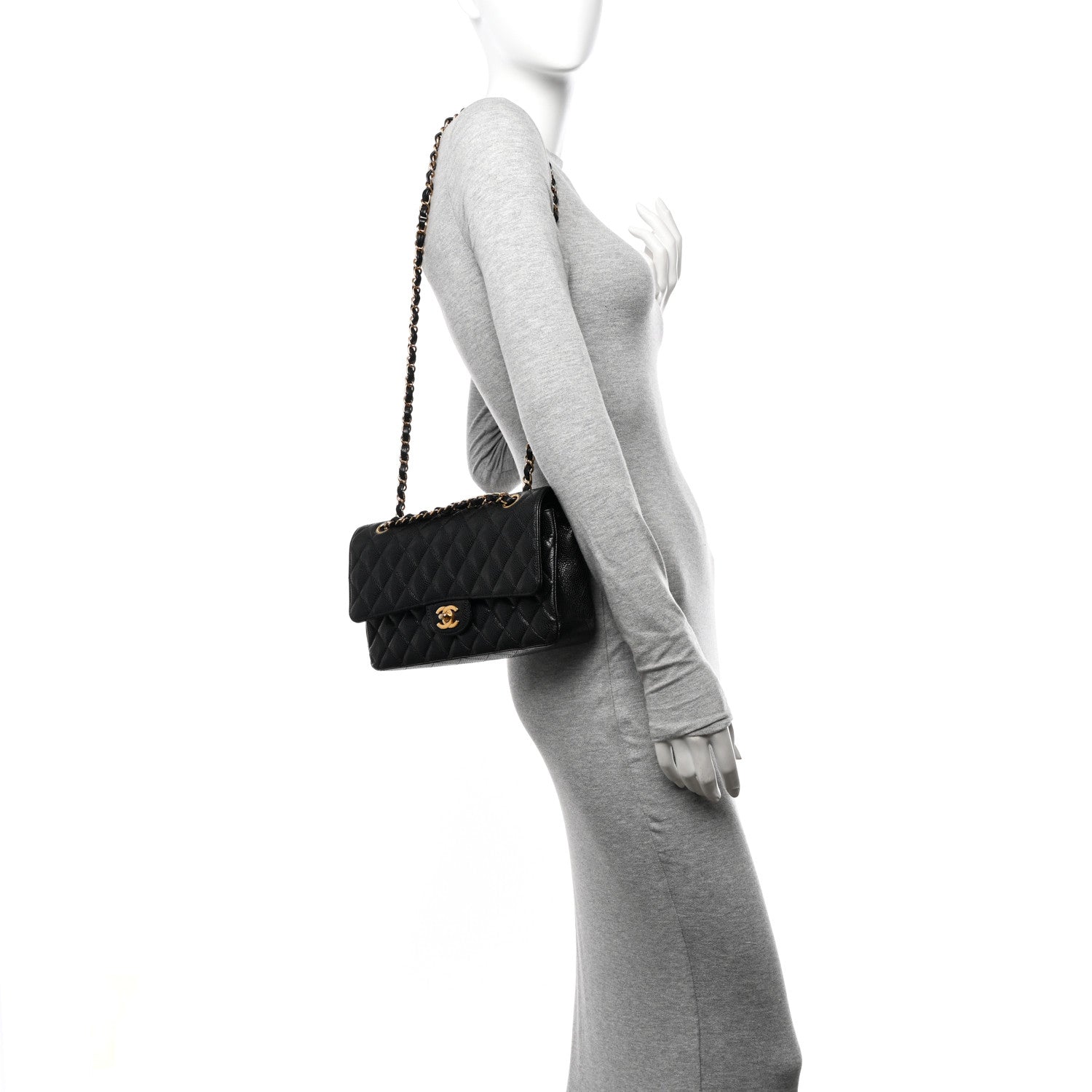 Chanel Caviar Quilted Medium Double Flap Black 2 of 15