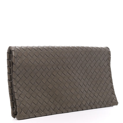 Bottega Veneta Nappa Intrecciato Turnlock Clutch New Steel 3 of 7