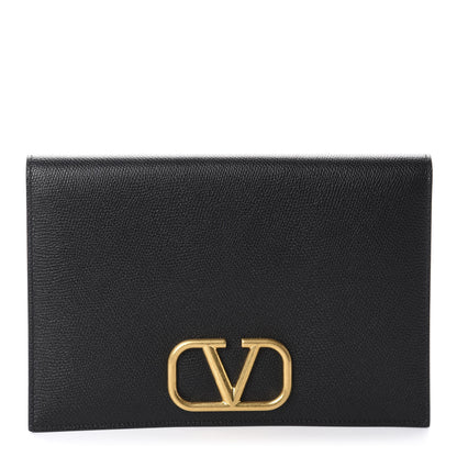 Valentino Garavani Grainy Calfskin Vlogo Signature Pouch Black 2 of 8