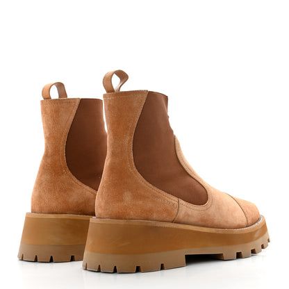 Jimmy Choo Suede Crystal Clayton Flat Ankle Boots 39.5 Caramel 4 of 11