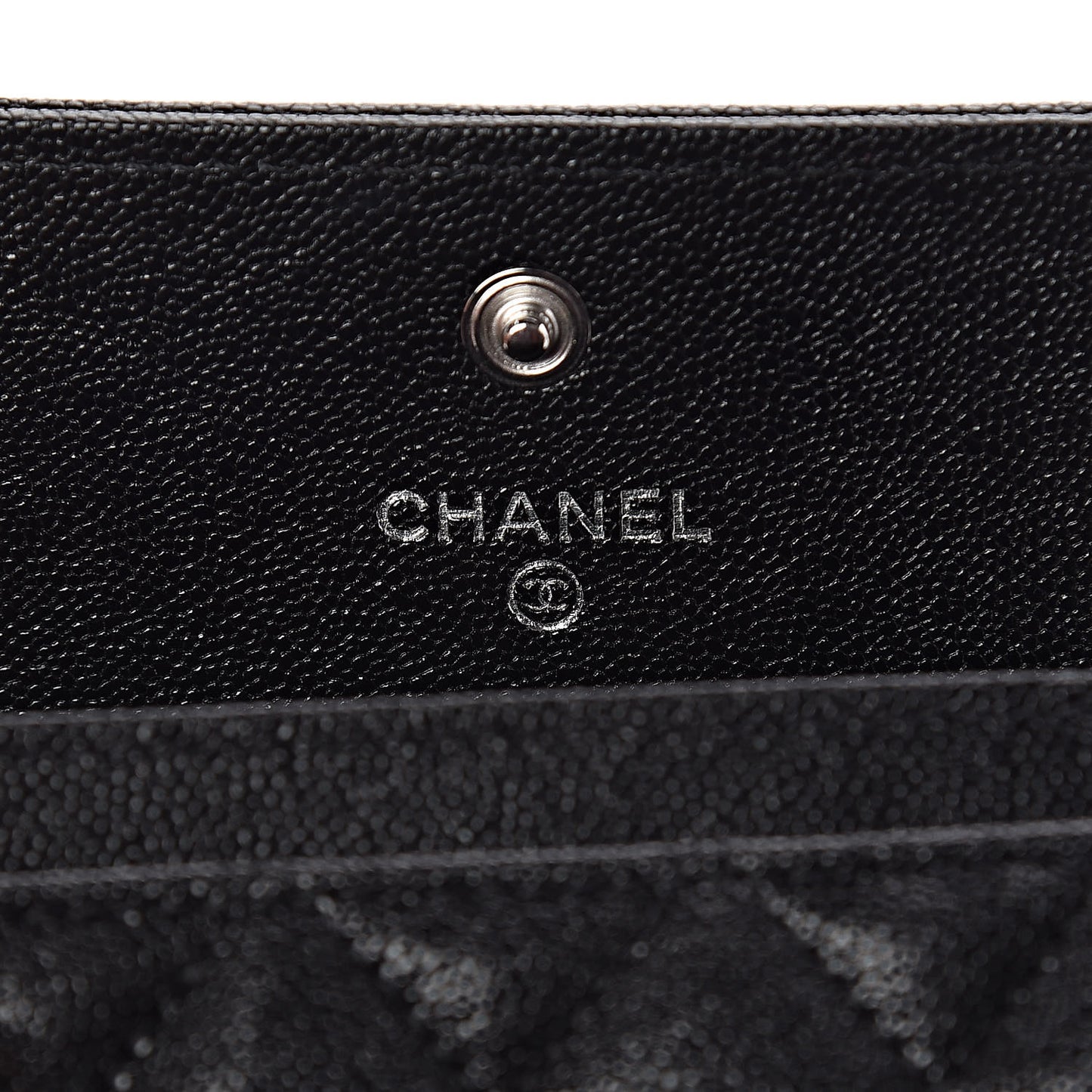 Caviar Quilted Boy Flap Card Holder Black