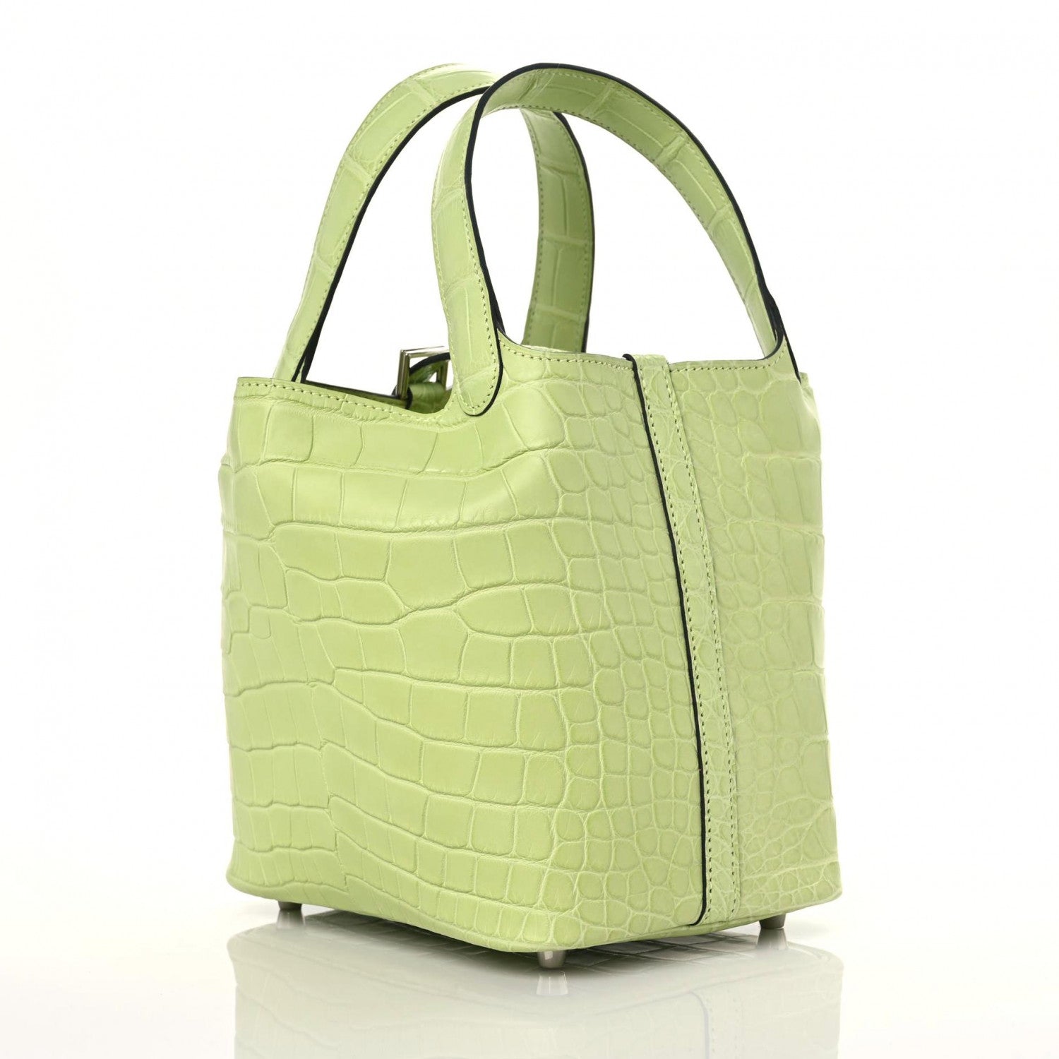Hermes Matte Alligator Picotin Lock 18 Jaune Bourgeon 3 of 11