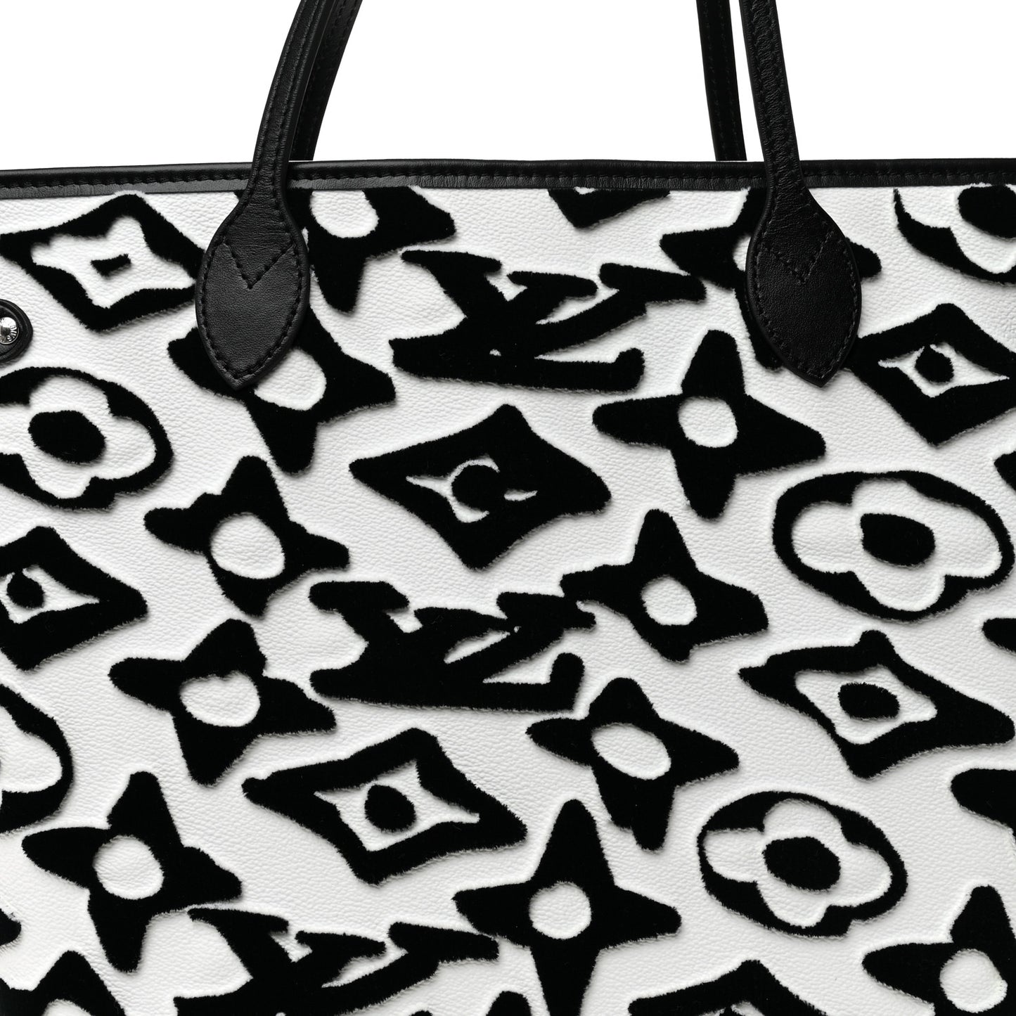 X UF Tufted Monogram Neverfull MM Black White