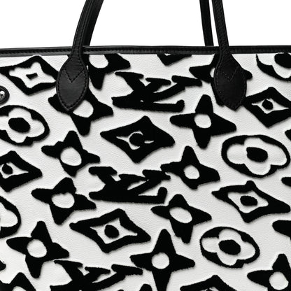Louis Vuitton X UF Tufted Monogram Neverfull MM Black White 8 of 10