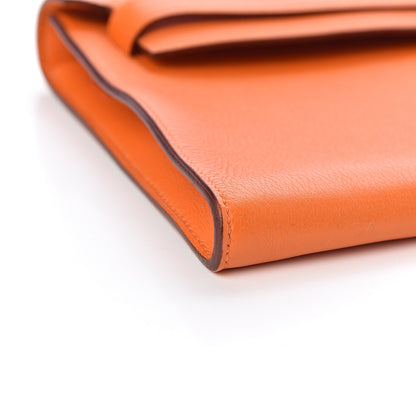 Hermes Swift Kelly Longue Clutch Pochette Orange 28 of 29