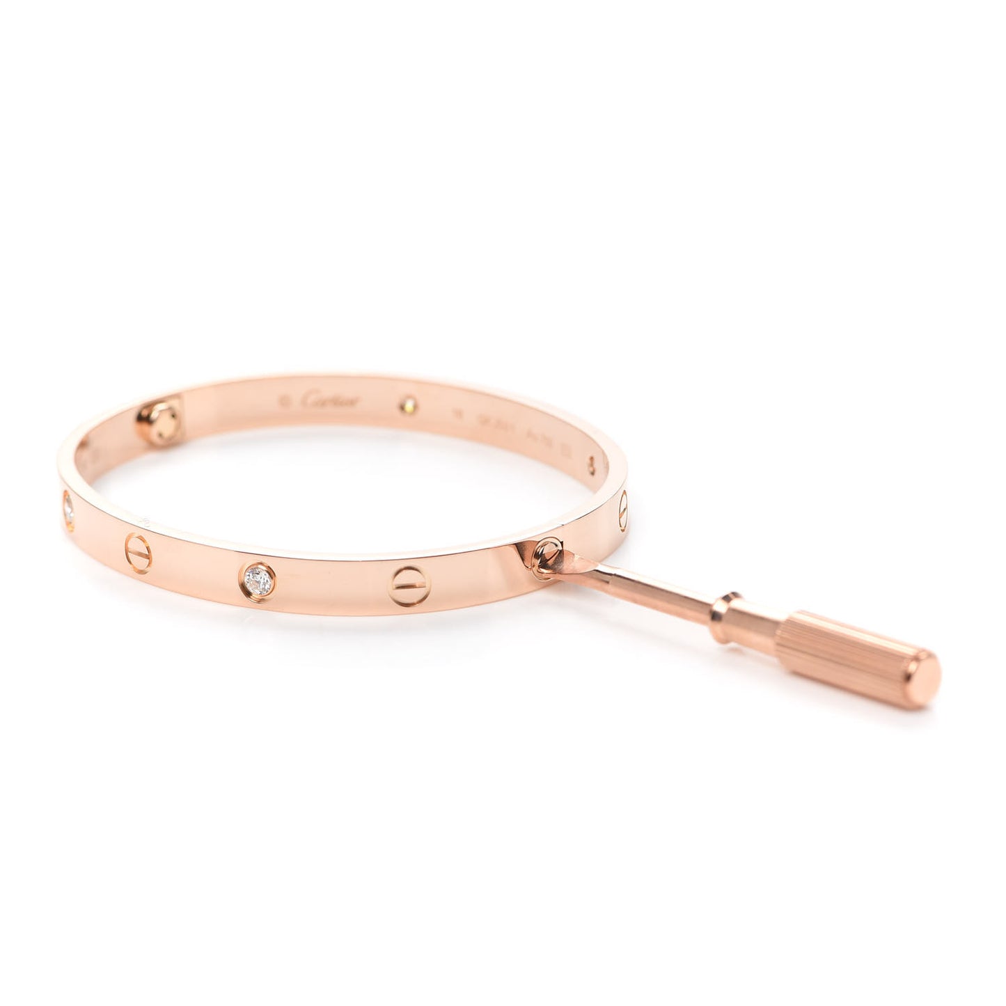 18K Pink Gold 4 Diamond LOVE Bracelet 18
