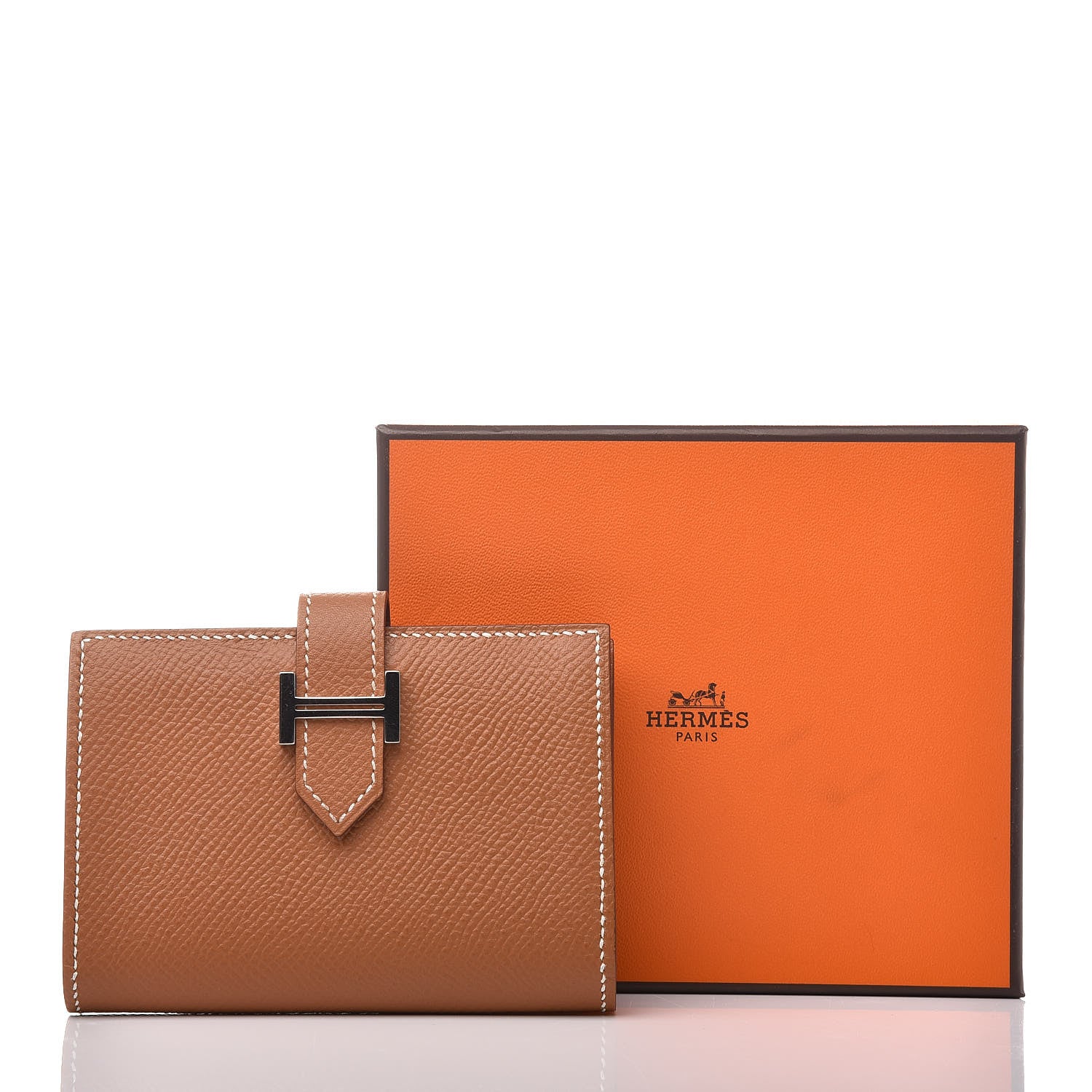 Hermes Epsom Bearn Card Holder Wallet Gold 10 of 10