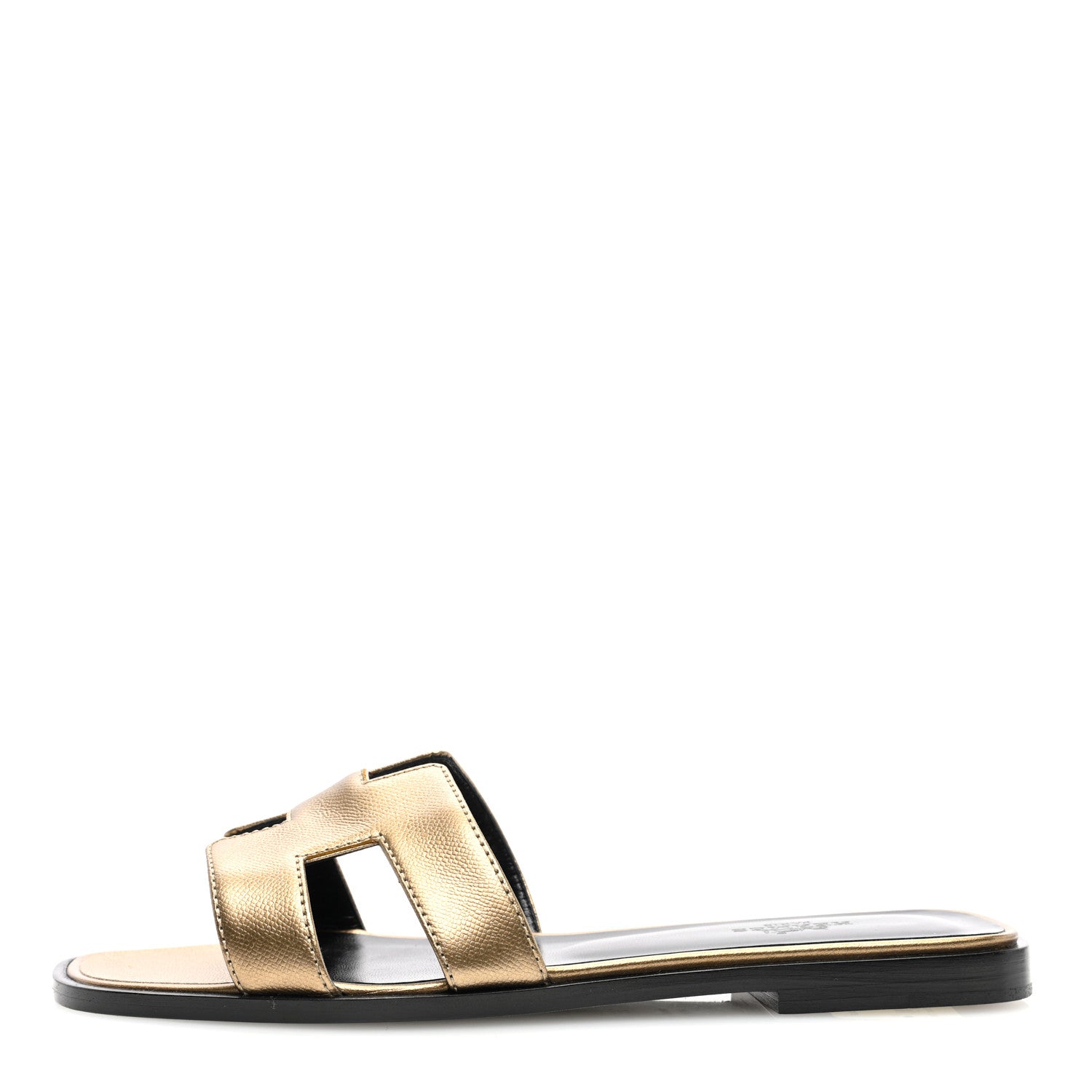 Hermes Metallic Madame Calfskin Oran Sandals 36.5 Vert Bronze 1 of 8