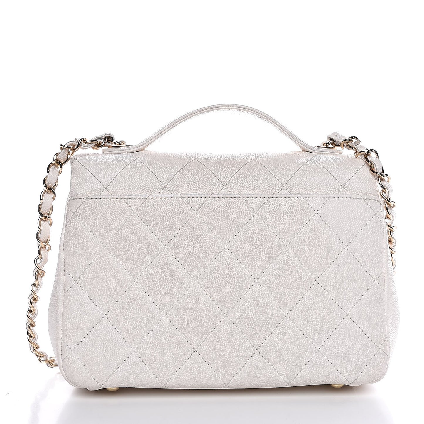 Caviar Quilted Medium Business Affinity Flap White