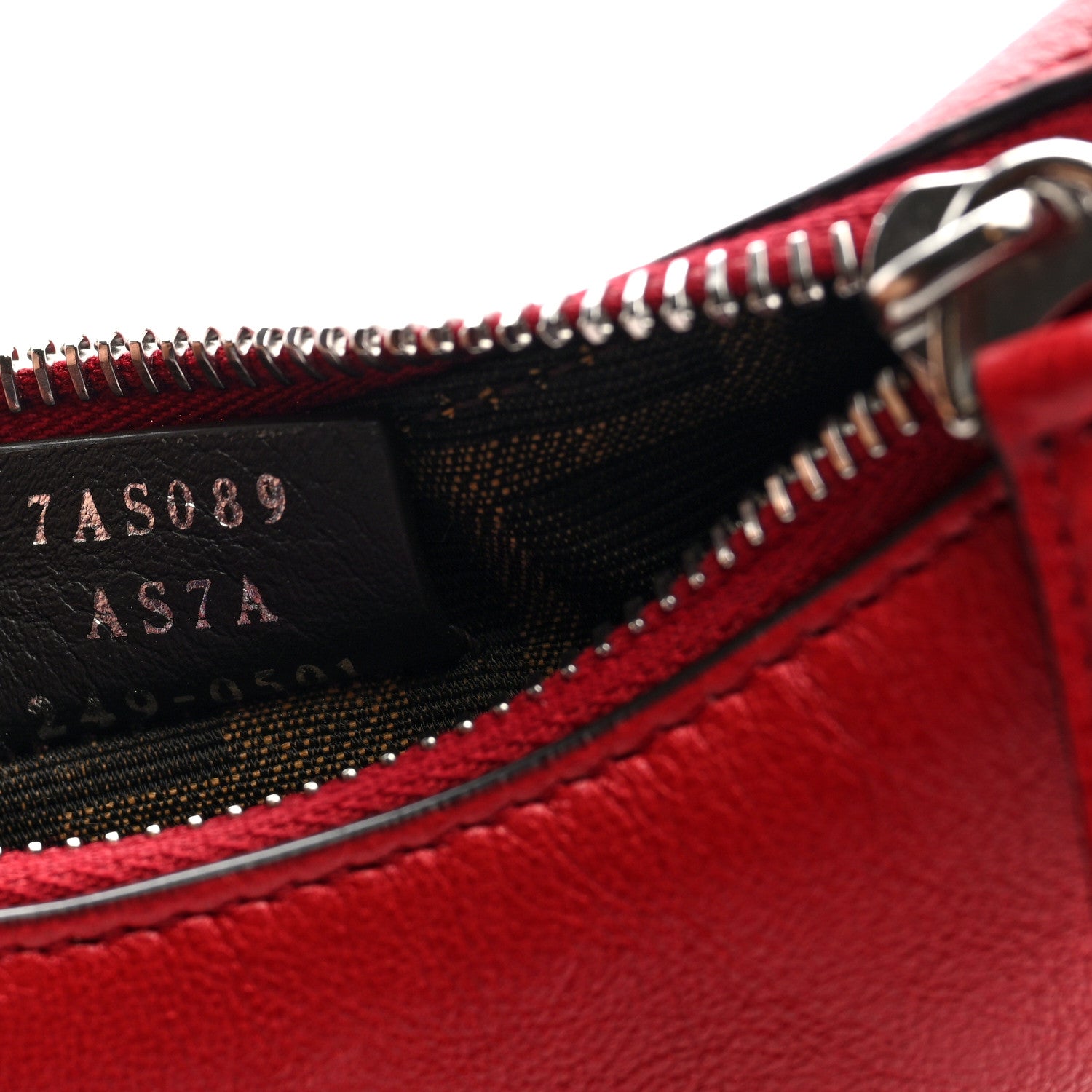 Fendi Vitello Grace Matte Nano Fendigraphy Hobo Charm Scarlet 7 of 9