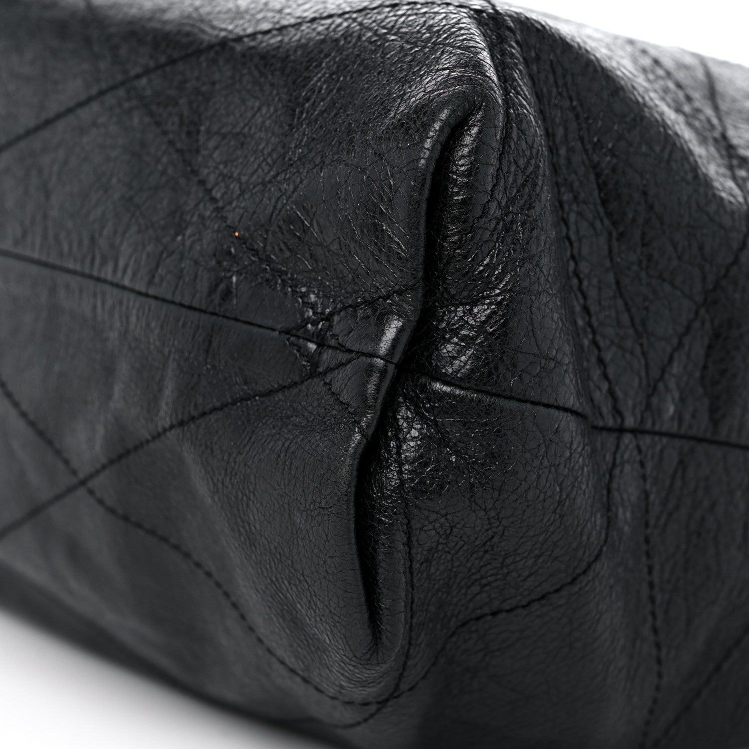 Lanvin Crinkled Calfskin Quilted Carry Me Tote Black 8 of 11