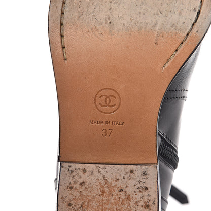 Chanel Calfskin Paris Dallas Zip Ankle Boots 37 Black 8 of 16