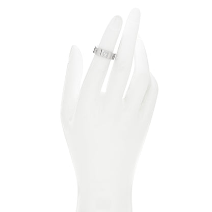 Cartier 18K White Gold 3 Diamond 5.5mm LOVE Ring 46 3.75 2 of 5