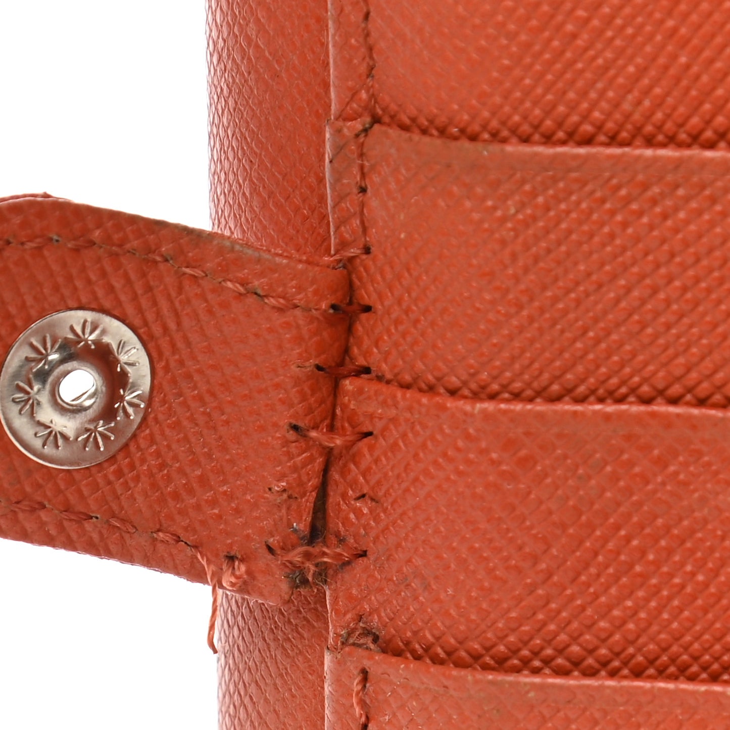 Calfskin House Check Continental Flap Wallet Orange