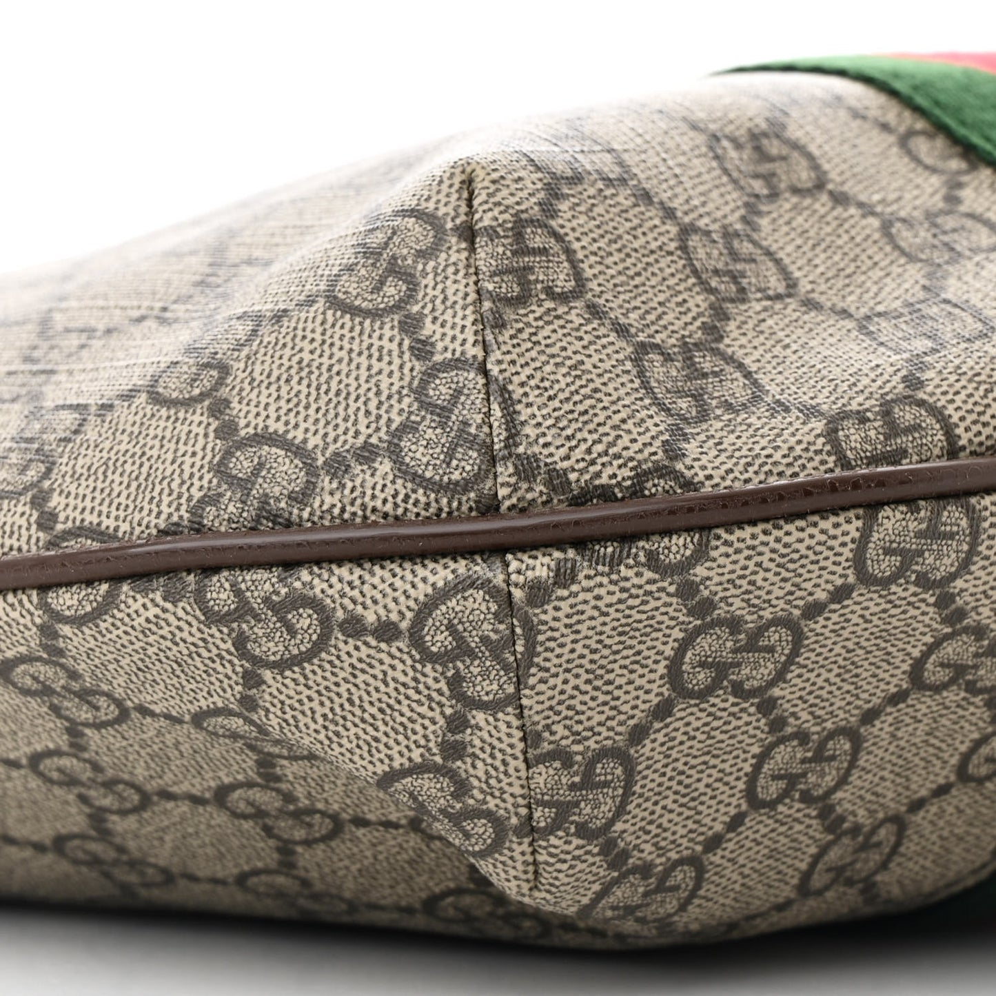 GG Supreme Monogram Web Small Ophidia Half Moon Hobo Brown